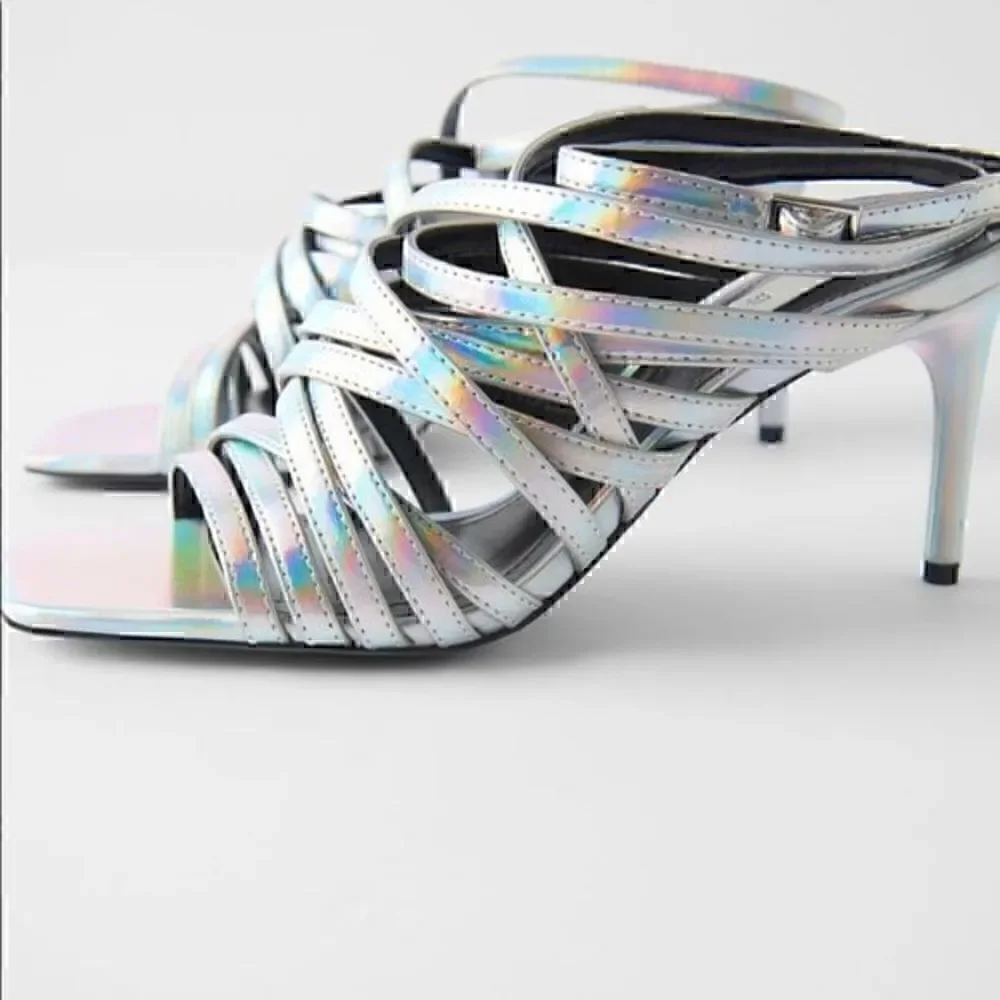 ZARA multi strap iris-decent high heeled sandals 3301/510 - Picture 4 of 13